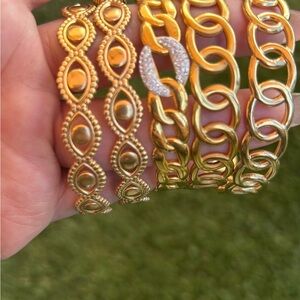 Elegant Gold Bracelets Set for Women